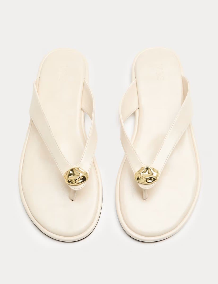 Marks & Spencer M&S Elegant White Trim Detail Sandals