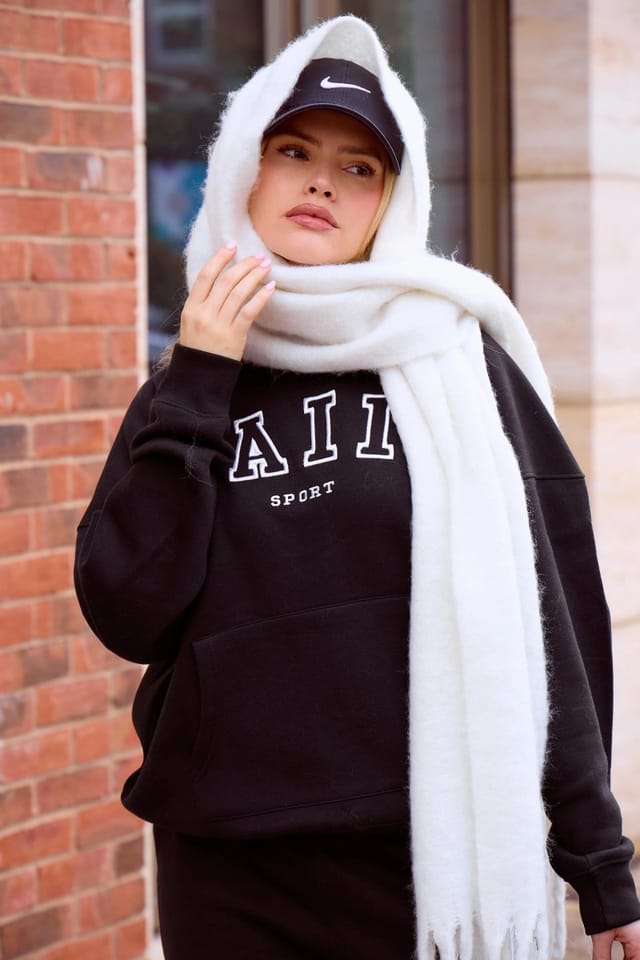 Kaiia Kaiia Sport Logo Oversized Hoodie Black - 2