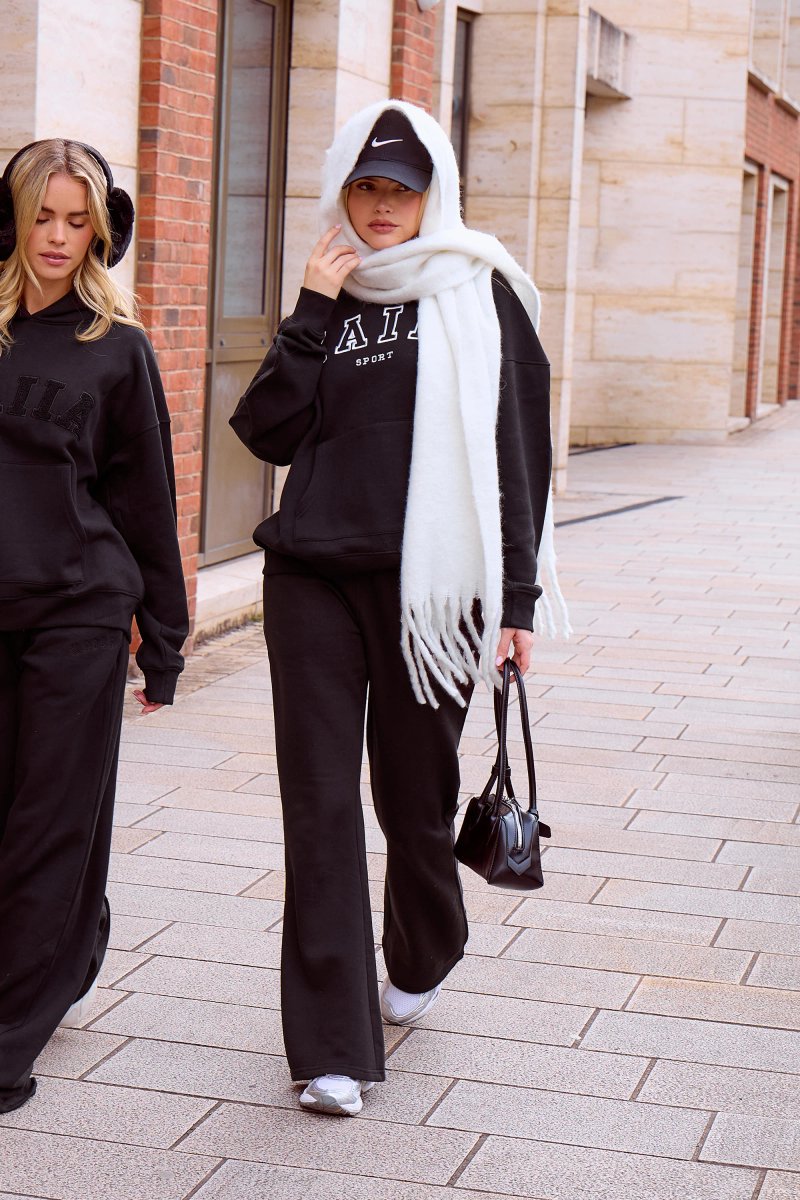 Kaiia Kaiia Sport Logo Oversized Hoodie Black - 3