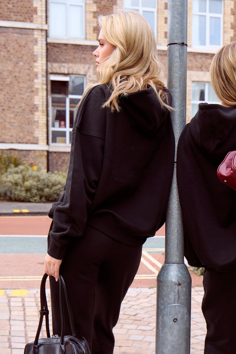 Kaiia Kaiia Sport Logo Oversized Hoodie Black - 4