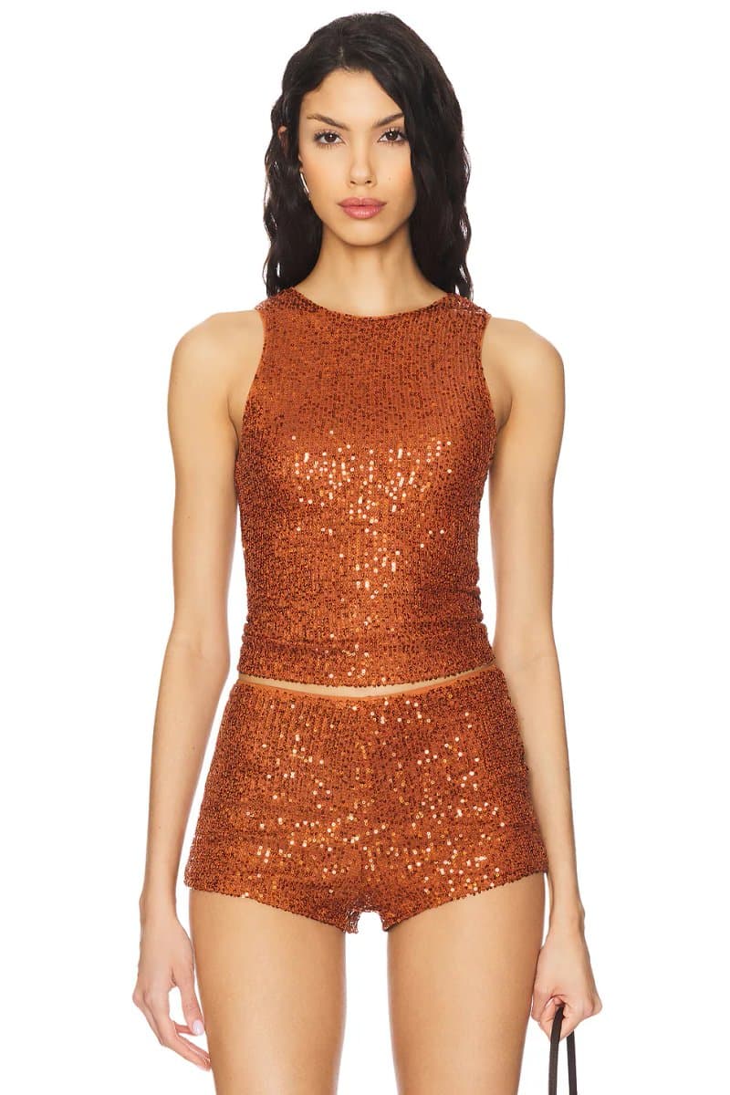 revolve revolve Satin Maja Top in Rust