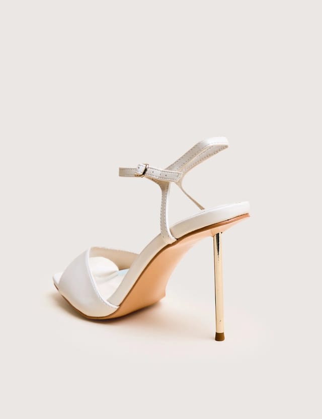 Public Desire Vain Cream & Gold Pu Barley There Pencil Stiletto High Heels - 3