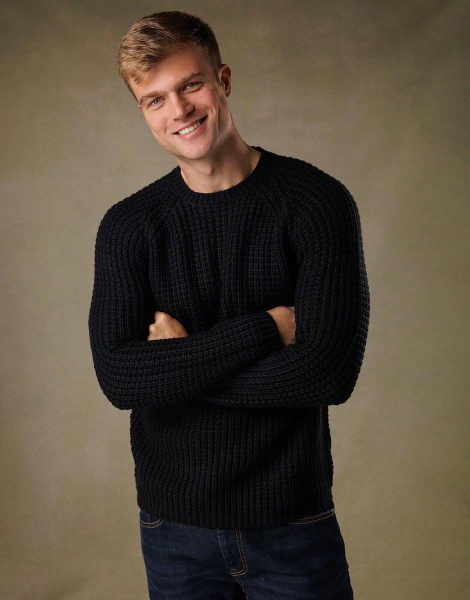 ASOS French Connection Large stitch raglan crew neck knit jumper in navy - 4