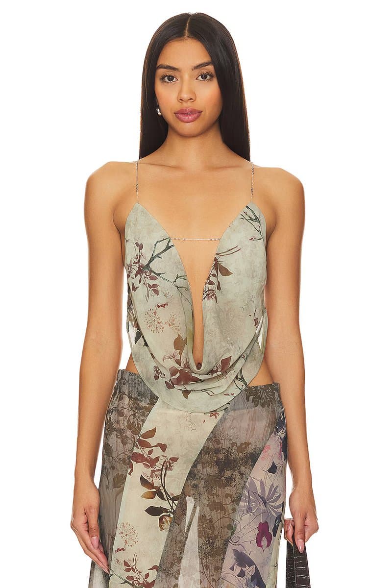 revolve Super Cowl Neck Top With Straps