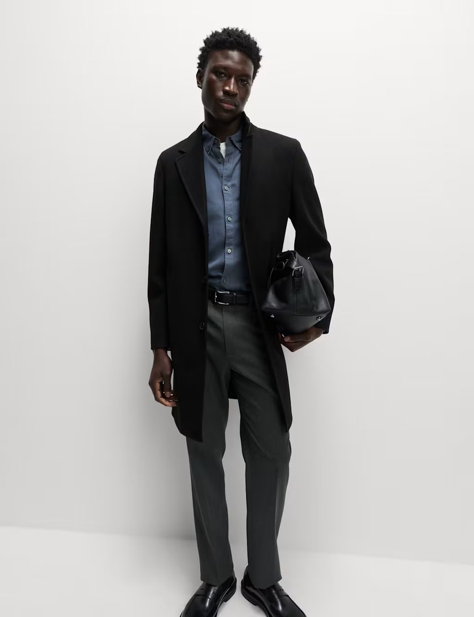 Marks & Spencer M&S Revere Overcoat Black - 2