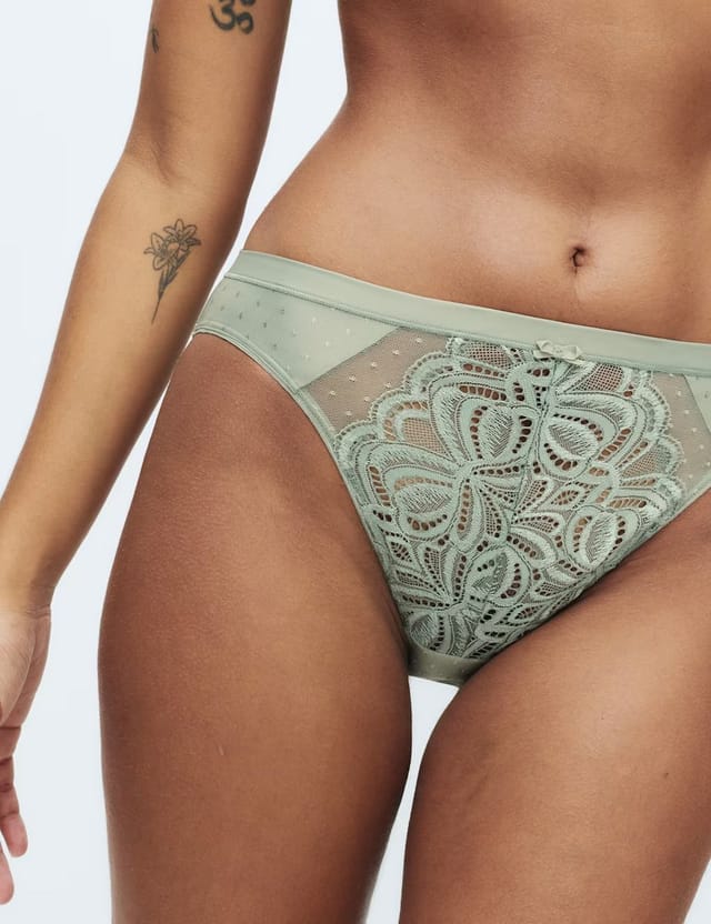 Marks & Spencer M&S 3pk Amelia Lace High Leg Knickers Soft Green - 2