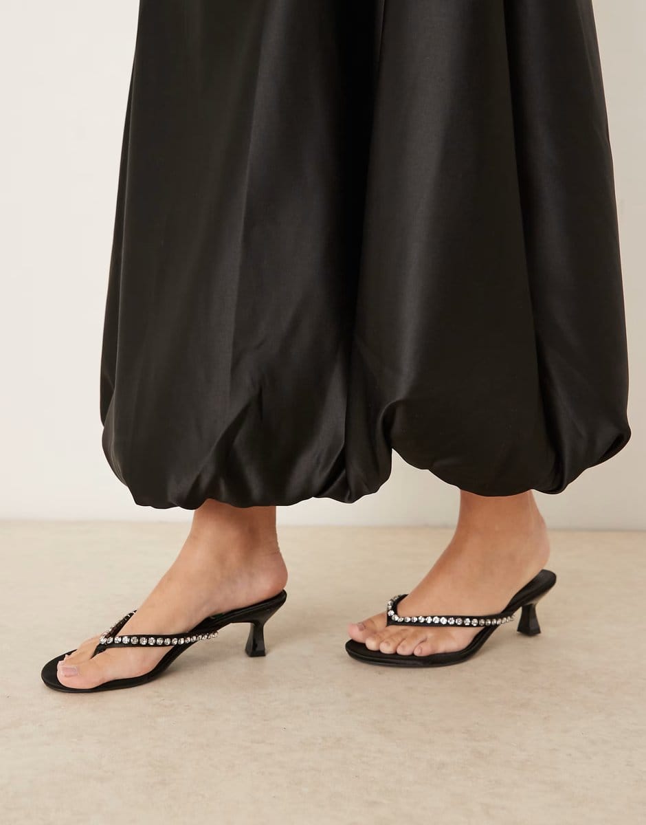 ASOS Gina Tricot high shine balloon maxi skirt in black - 4