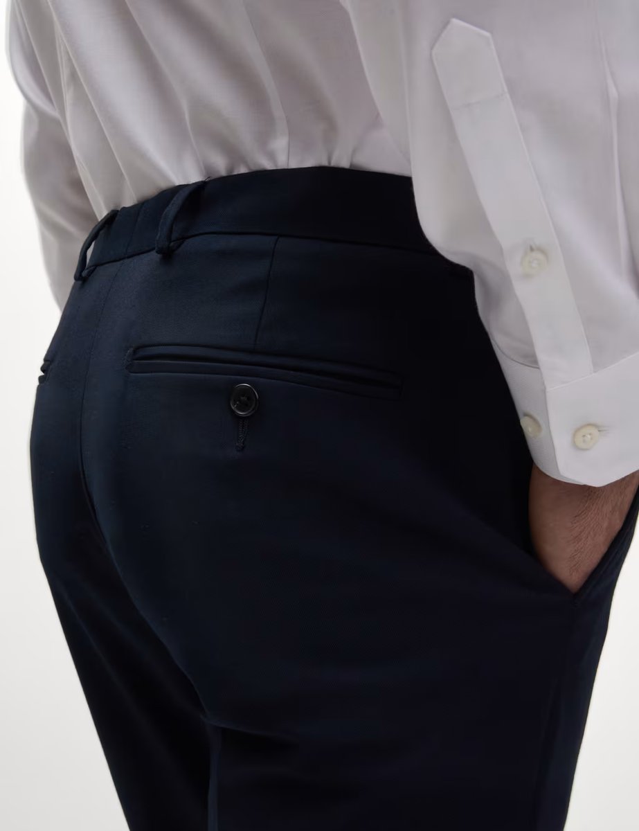 Marks & Spencer M&S Slim Fit Stretch Suit Trousers Navy - 3