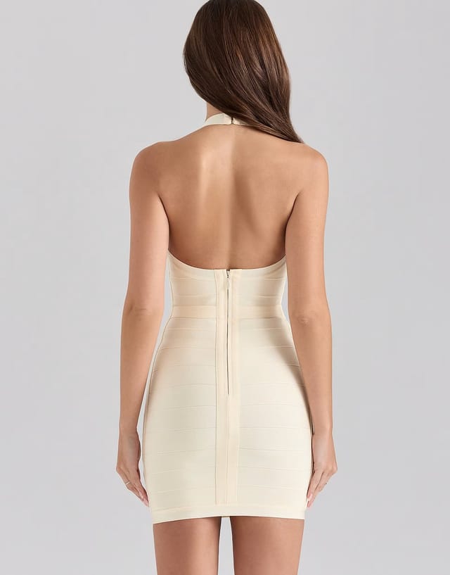 ASOS House of CB the supermodel mini bandage dress in vanilla - 2