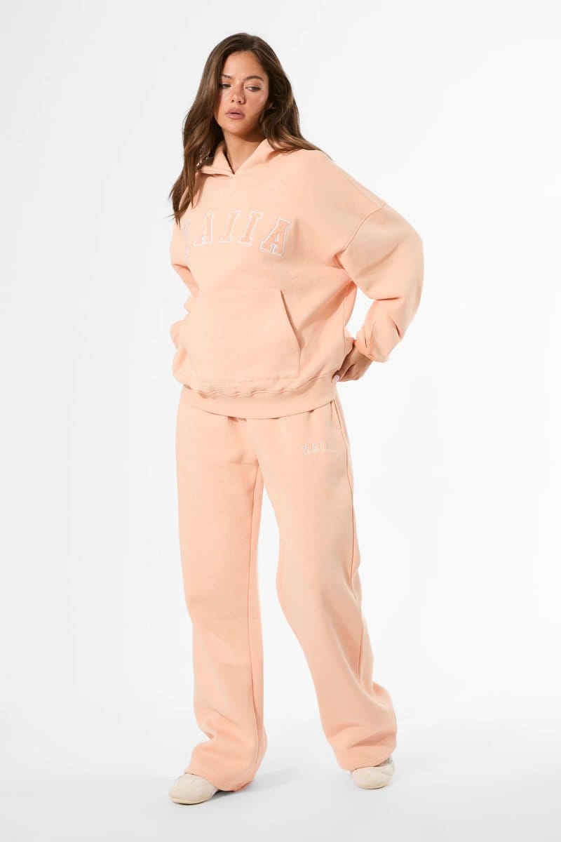 Kaiia Kaiia Logo Wide Leg Joggers Tangerine - 4