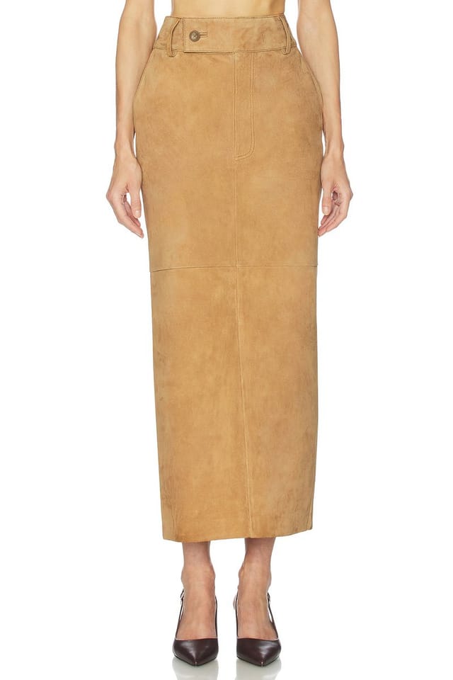 revolve Suede Column Skirt - 2