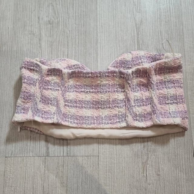 Zara BNWT Zara Crop Top Tube Top Bustier Pink Festival Summer - 2