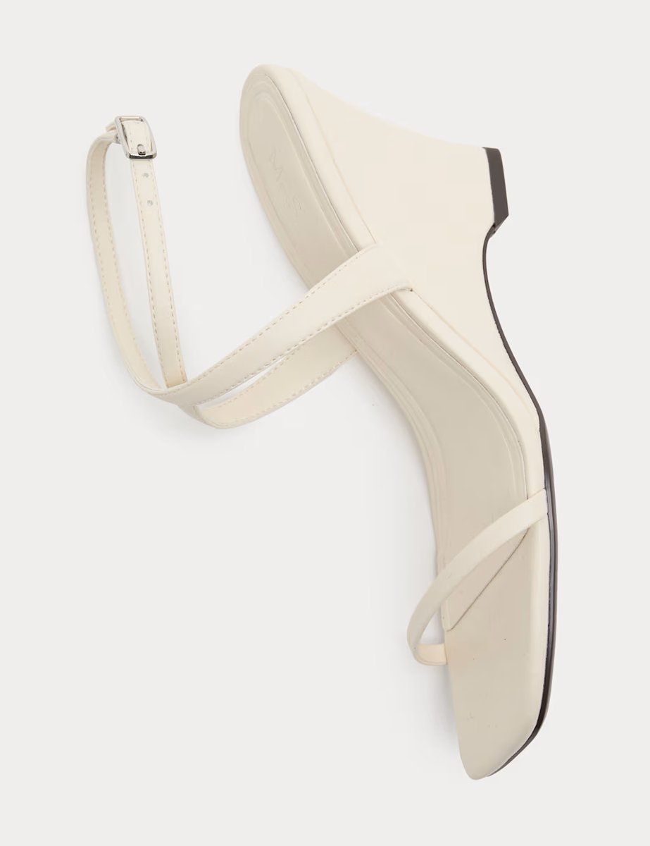 Marks & Spencer M&S Buckle Strappy Wedge Sandals Soft White - 2