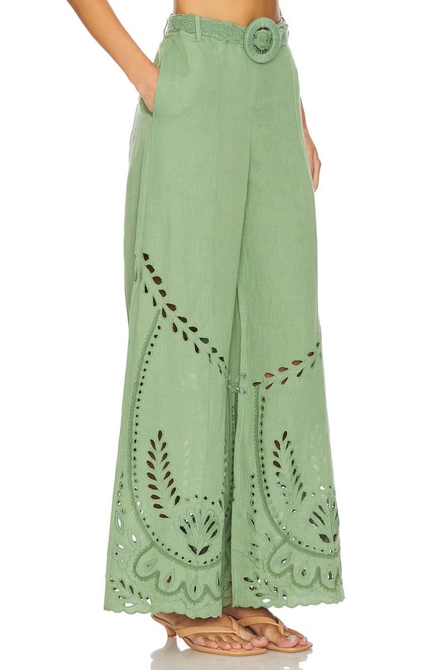 revolve Flared Pants With Buckle Belt - 2