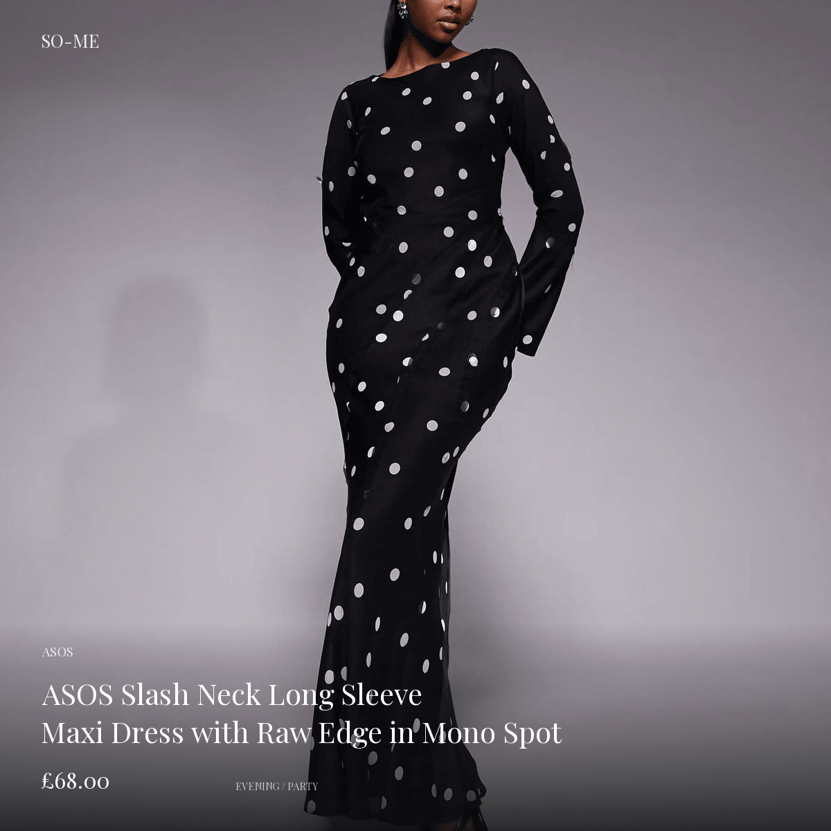 asos black and white maxi dress Slash Neck Long Sleeve with Raw Edge in Mono Spot Black Mesh Strapless O-Ring Features: Convertible / Multi-Way allowing for ease of Material:MDF