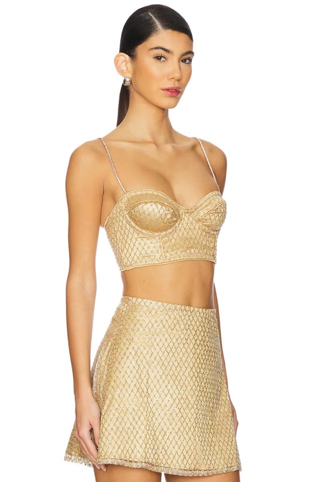 revolve Glitter Grid Bustier Top - 2