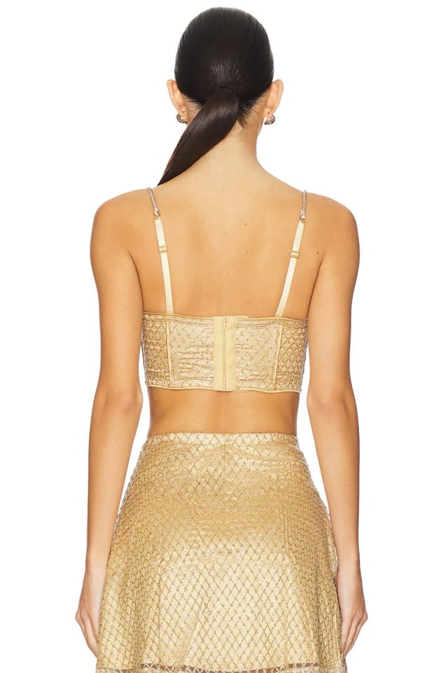 revolve Glitter Grid Bustier Top - 3