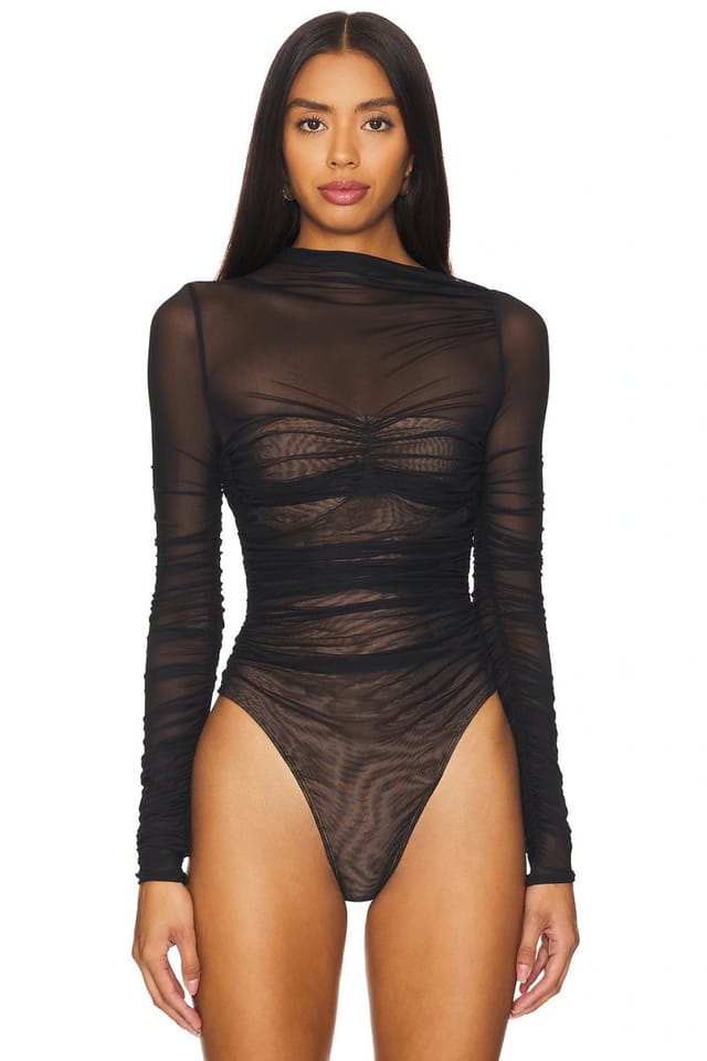 revolve Mila Ruched Bodysuit With Asymetric Neck - 2