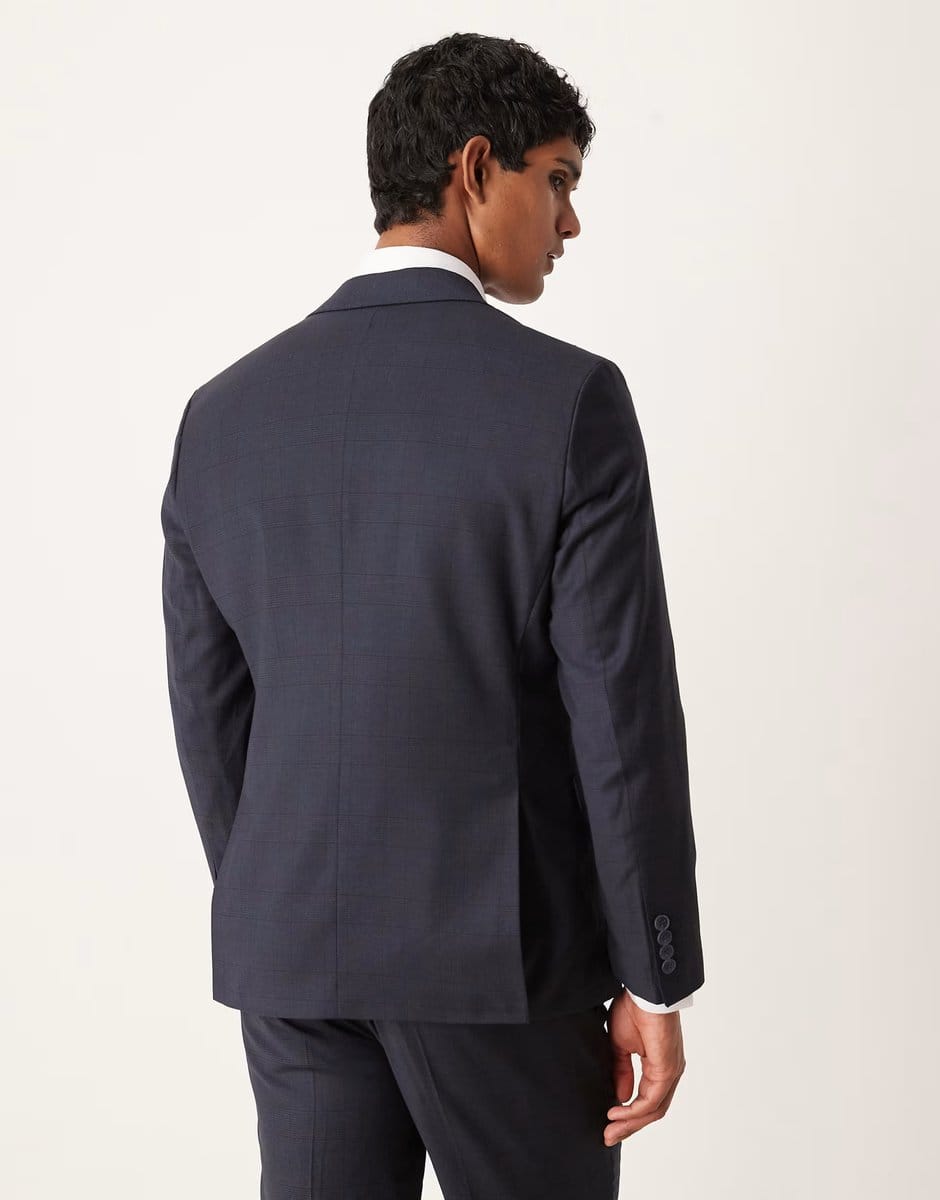 ASOS Selected double breastered blazer in navy - 4
