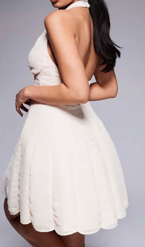 ASOS ASOS luxe ruched halter mini dress