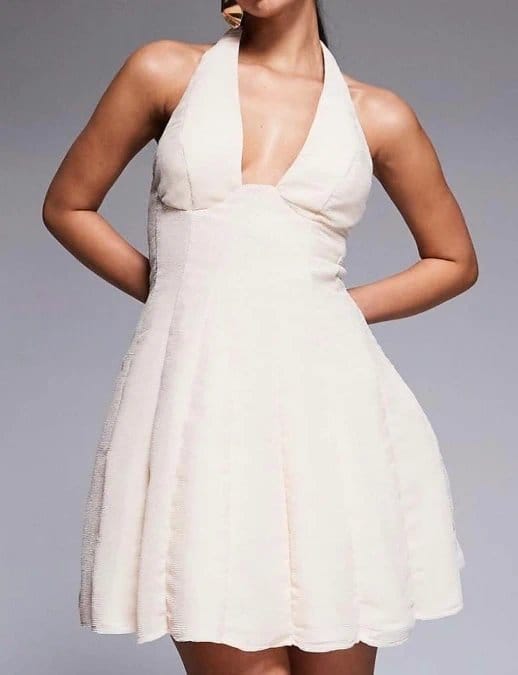 ASOS ASOS luxe ruched halter mini dress - 3