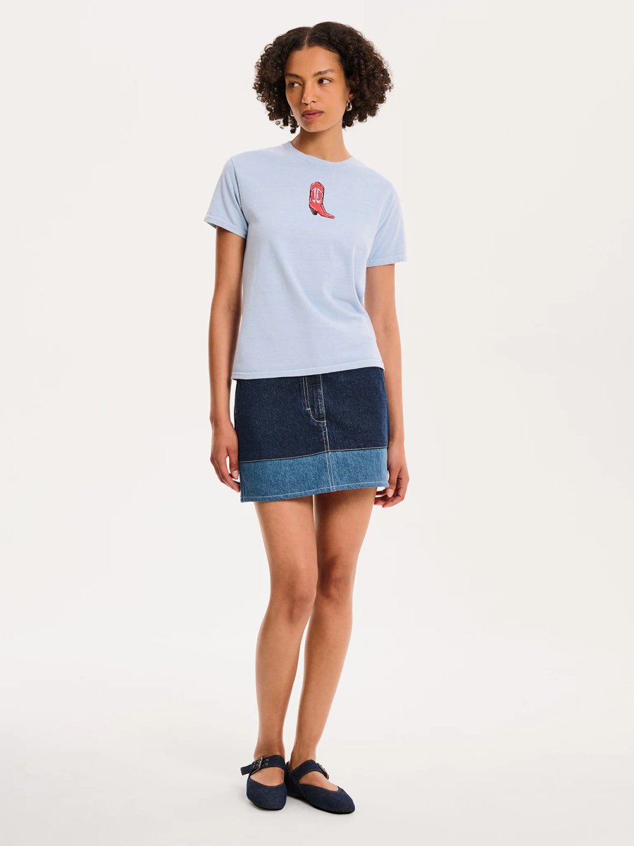 OMNES Benny Skirt in Dark Wash - 2