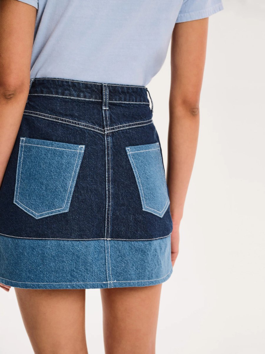 OMNES Benny Skirt in Dark Wash - 3