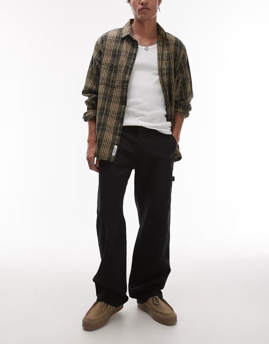 ASOS Dickies canvas carpenter trousers in black