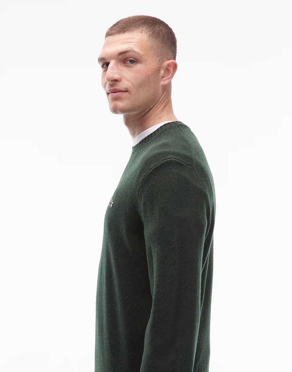 ASOS Lacoste crew neck jumper in green - 4
