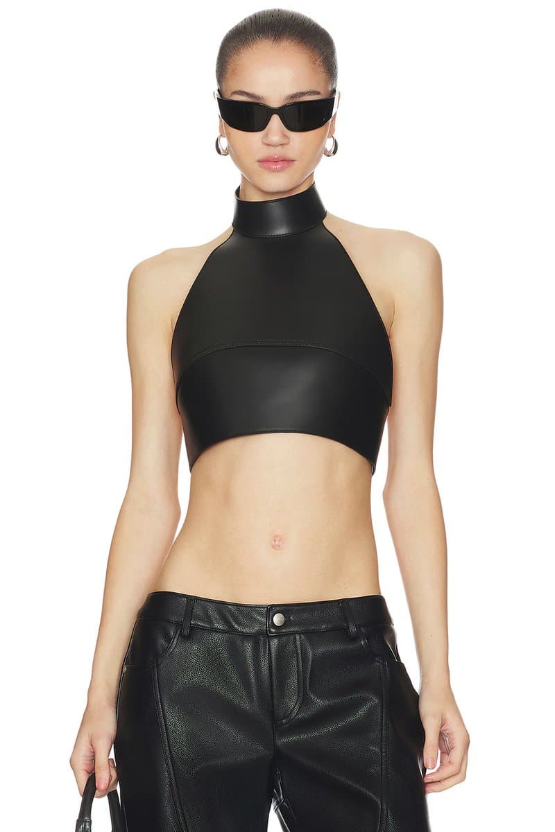 revolve Buckled Leather Bustier Top