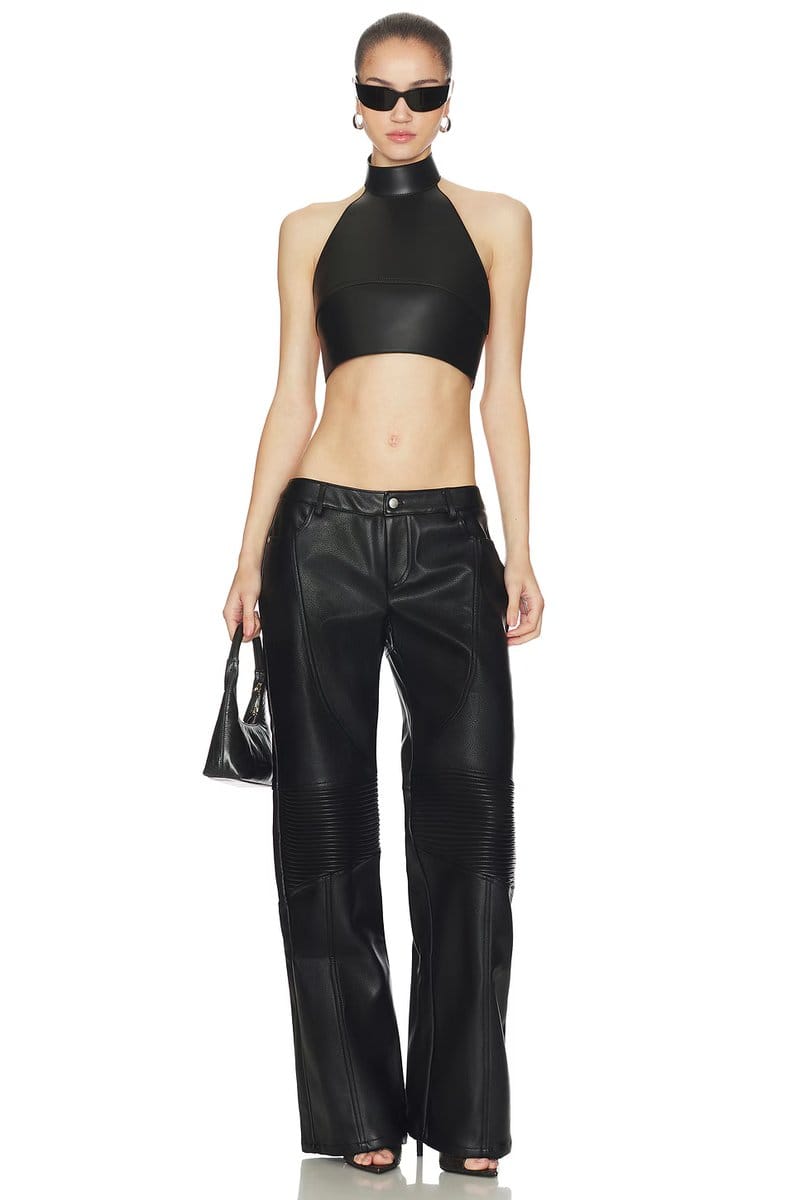 revolve Buckled Leather Bustier Top - 4