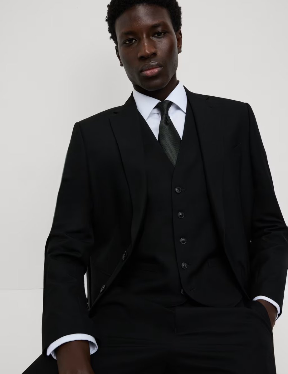 Marks & Spencer M&S Regular Fit Machine Washable Waistcoat Black - 3