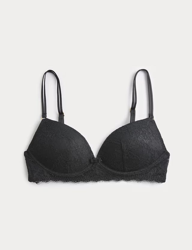 Marks & Spencer M&S Ida Lace Non Wired Push-Up Plunge Bra (A-E) Black - 2