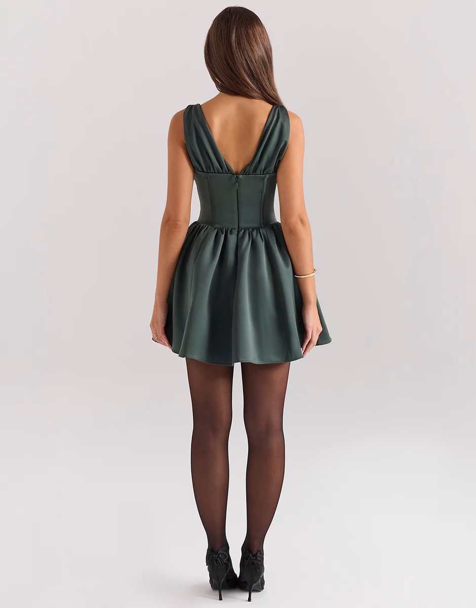 ASOS House of CB Emmeliette mini dress in emerald green - 3