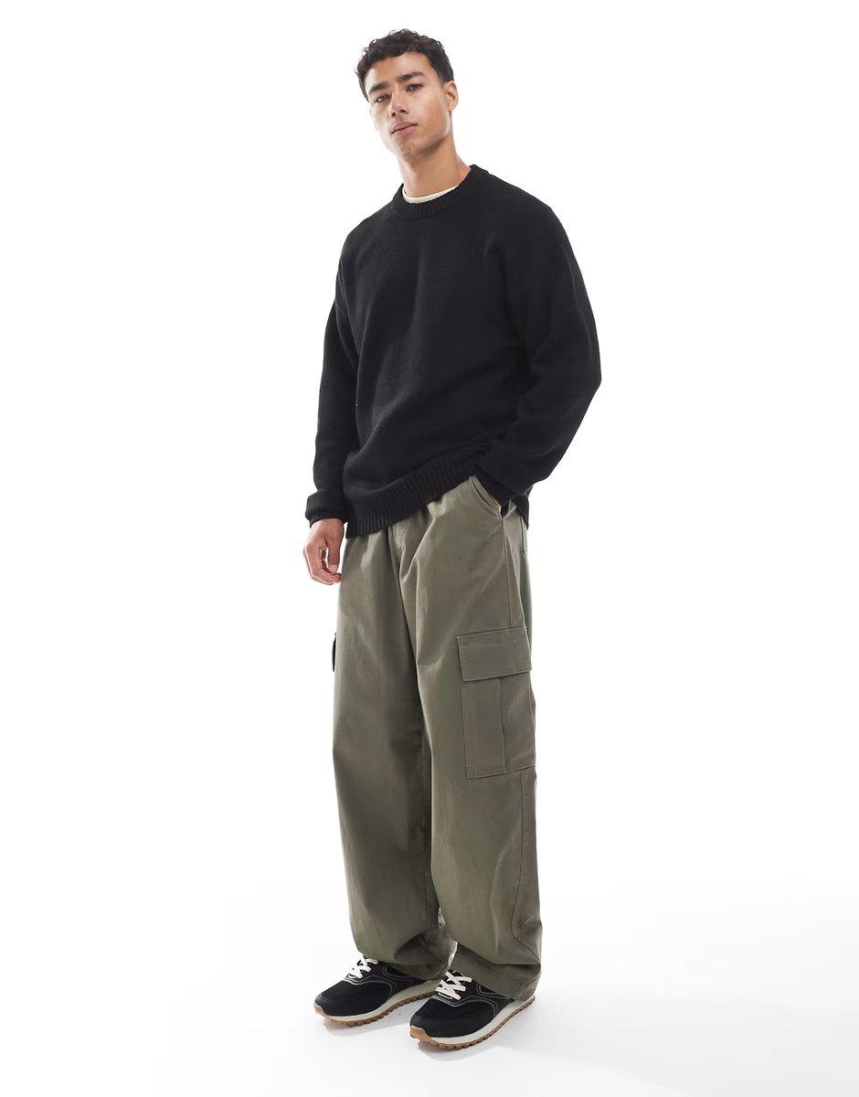 ASOS Jack & Jones oversize fluffy jumper in black - 3