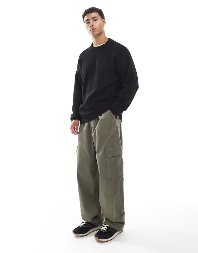 ASOS Jack & Jones oversize fluffy jumper in black - 3