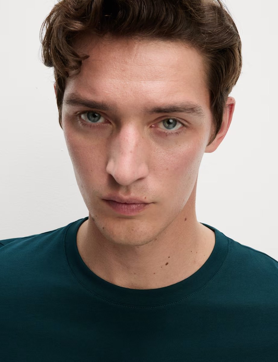 Marks & Spencer M&S Regular Fit Pure Cotton Crew Neck T-Shirt Kingfisher - 2