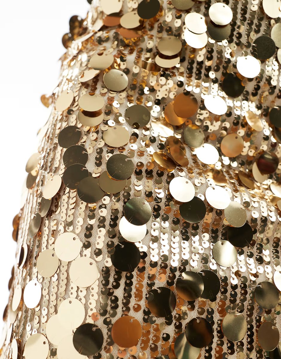 ASOS ASOS DESIGN mixed sequin mini skirt in gold - 3