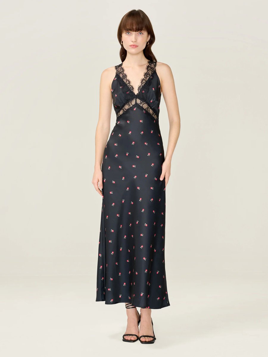OMNES Aurelia Floral Dress in Black - 1
