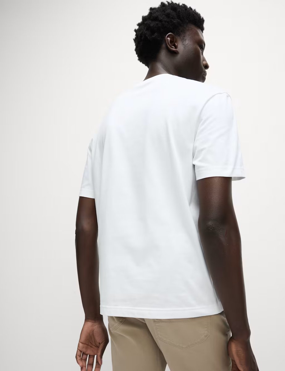 Marks & Spencer M&S Pure Cotton Flower Graphic T-Shirt White - 3