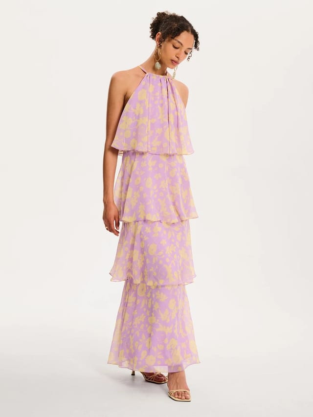 OMNES Cleo Floral Dress in Lilac Floral - 3