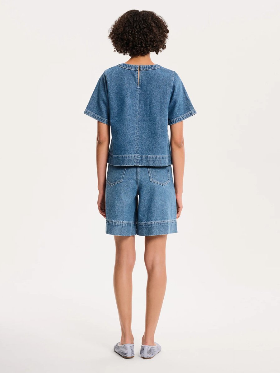 OMNES Cally Blouse in Mid Wash - 3