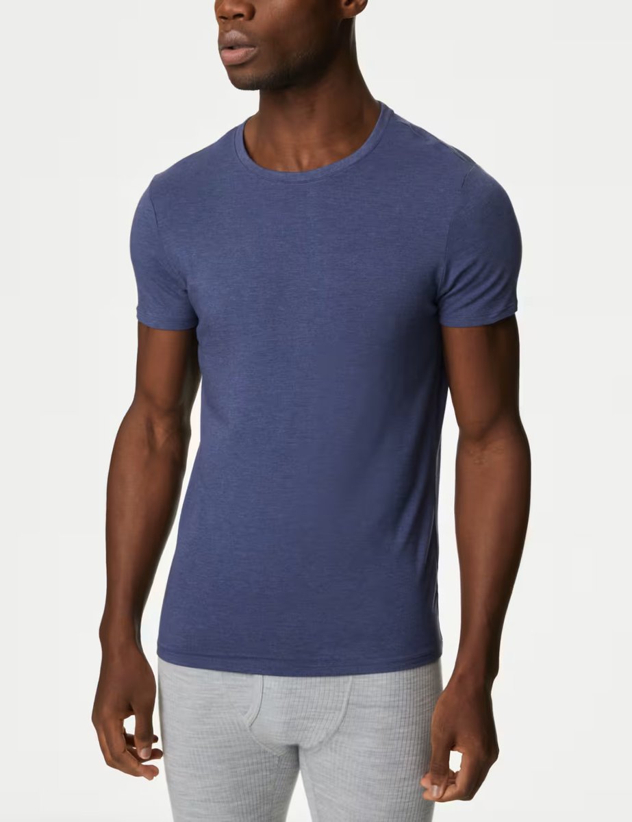 Marks & Spencer M&S 2 Pack Heatgen™ Light Thermal Short Sleeve Tops Denim - 2