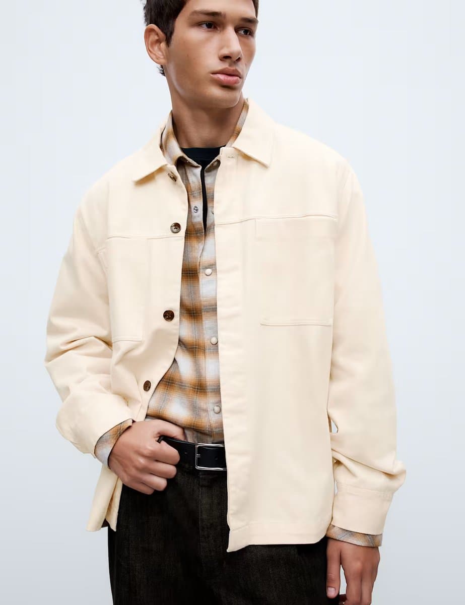 Marks & Spencer M&S Denim Overshirt Ecru Mix