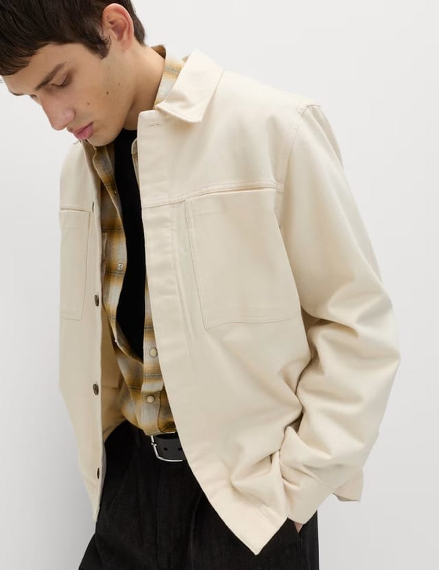 Marks & Spencer M&S Denim Overshirt Ecru Mix - 3