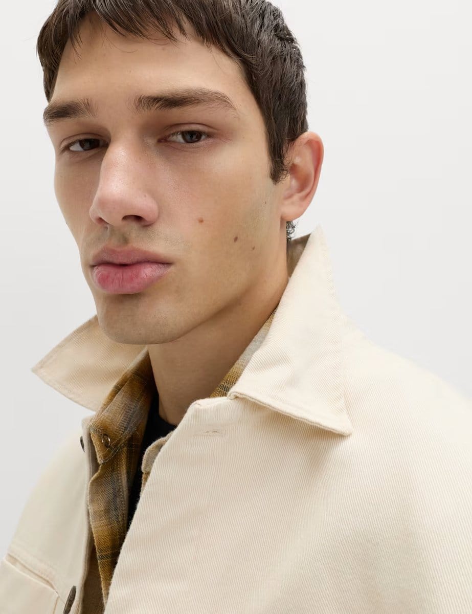 Marks & Spencer M&S Denim Overshirt Ecru Mix - 4