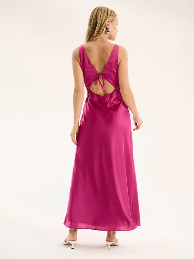 OMNES Cerelle Dress in Magenta - 3