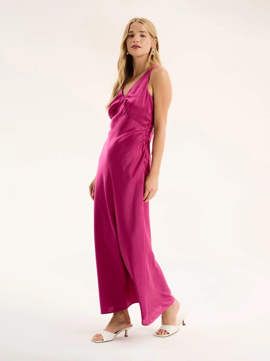 OMNES Cerelle Dress in Magenta - 4