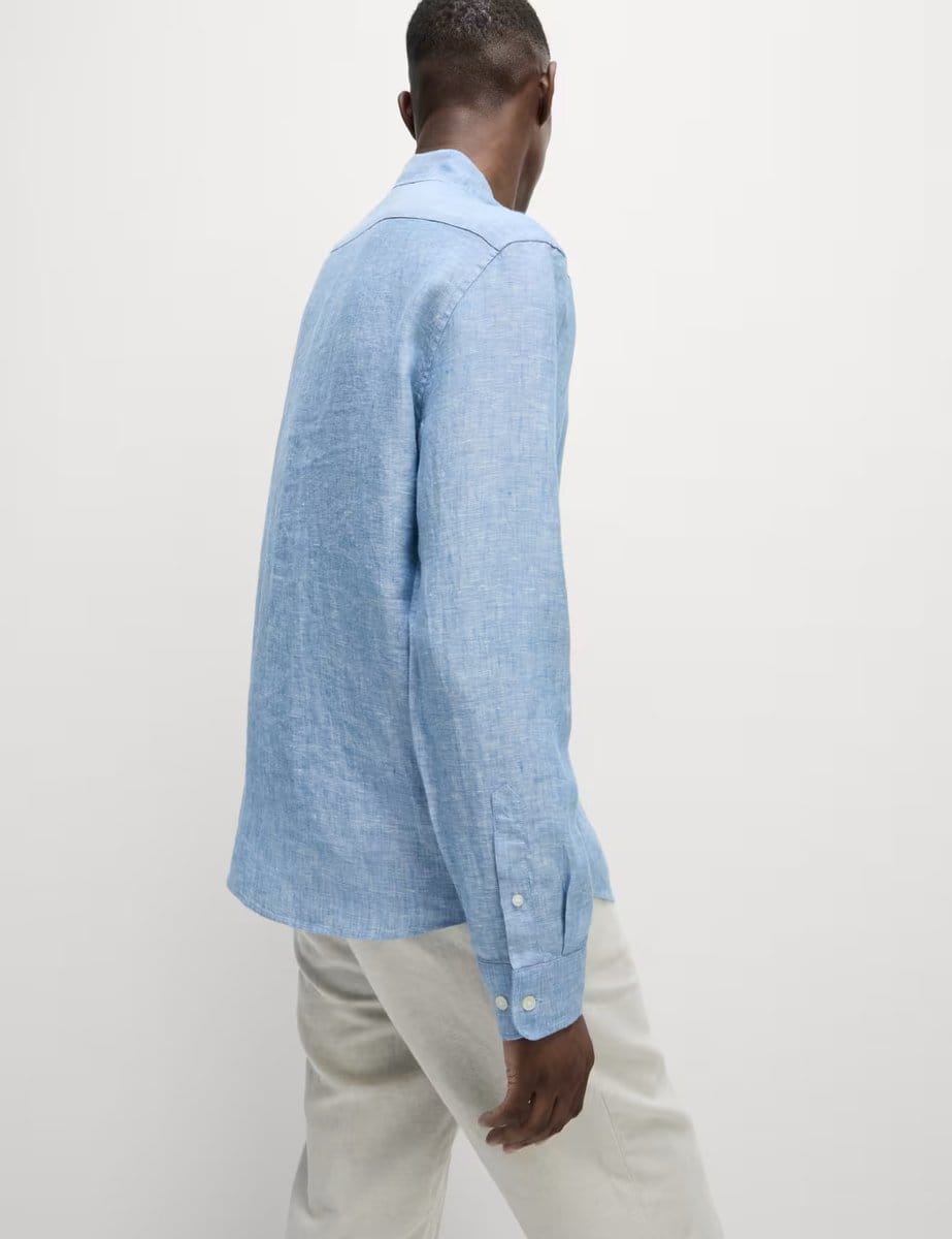 Marks & Spencer M&S Slim Fit Pure Linen Shirt Chambray - 4
