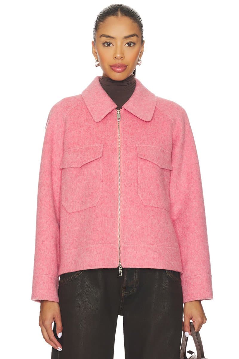 revolve Revolve Cheyenne Jacket with Collar in Heather Rose